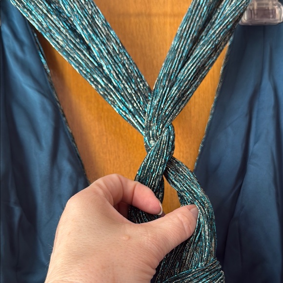 LULUS Ailey Teal Shimmer Dress - Picture 9 of 10